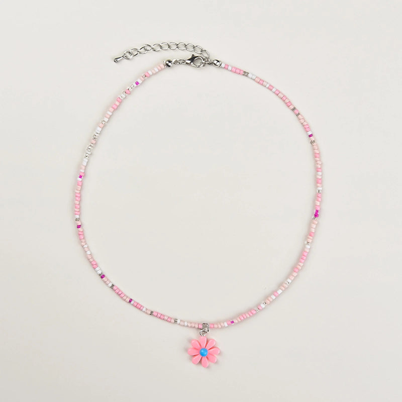 Pack Of 2 Girls Multicolour Floral Bead Necklace Sets Necklace and Chains