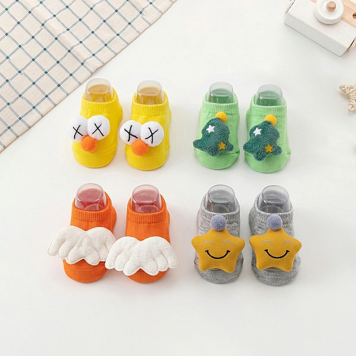 Pack of 4 Boys Multicolour Applique Ankle Length Socks Socks Multicolor 0-1 Y