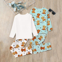 Boys Multicolor Tiger Printed T-Shirt With Pajama Set ( Pack Of 2 ) Sets