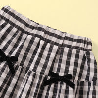Girls Black Checked Sleeveless Top With Skirt Sets 2 pc. Sets