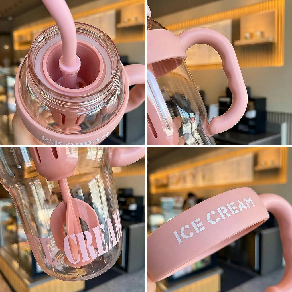 Light Pink Fruit Infuser Water Bottle with Straw Trending Accessories