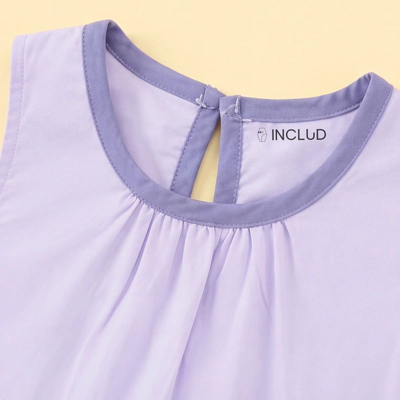Girls Light Blue Sleeveless Top With Pants Sets 2 pc. Sets