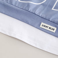 Boys Blue Colorblocked Typographic Printed T-Shirt With Shorts Set 2 pc. Sets