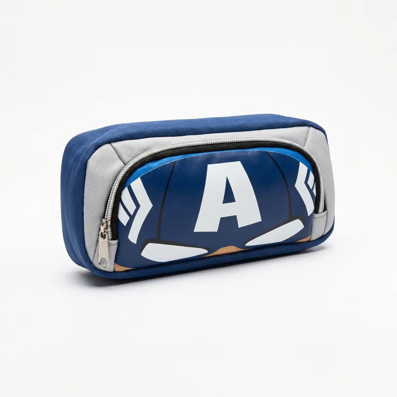 Captain America Design Pencil Case for Boys Trending Accessories Blue Onesize