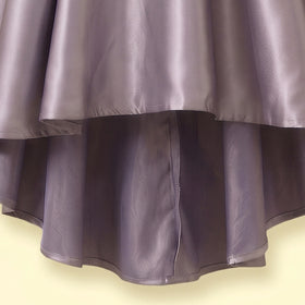Girls Grey Floral Applique Sleeveless High-Low Party Dress Party Dresses
