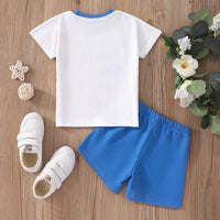 Boys White Graphic T-Shirt With Shorts Set 2 pc. Sets