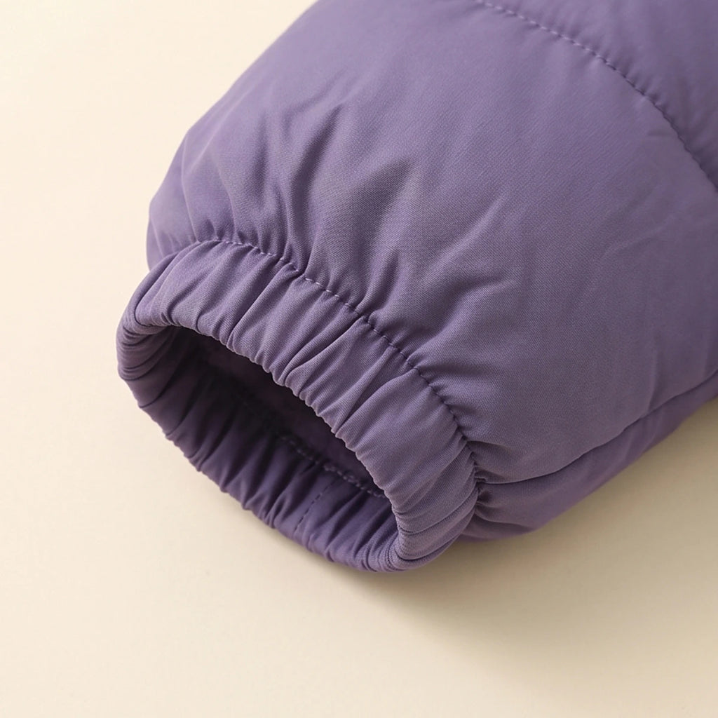 Girls Purple Fleece-Lined Hooded Puffer Jacket Coats & Jackets