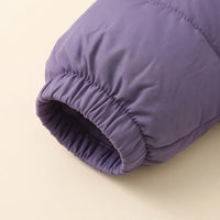 Girls Purple Fleece-Lined Hooded Puffer Jacket Coats & Jackets
