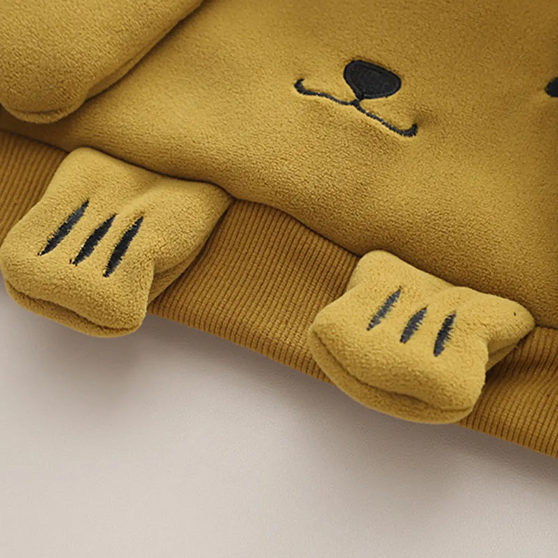 Boys Yellow Ear Applique Regular Sweatshirt With Pants Sets 2 pc. Sets
