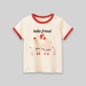 Boys Cream Graphic Short Sleeve T-Shirt Tshirts