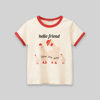 Boys Cream Graphic Short Sleeve T-Shirt Tshirts