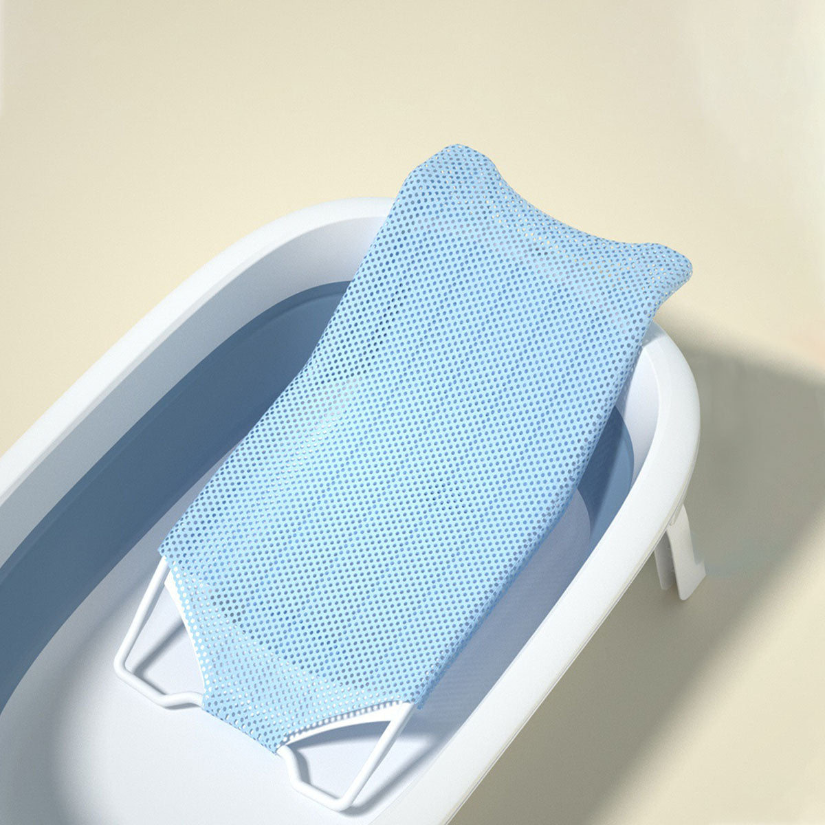 Baby Blue Bath Net Bed with Headrest Trending Accessories Blue Onesize