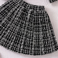 Girls Black Checked Long Sleeve Top With Skirt Sets 2 pc. Sets