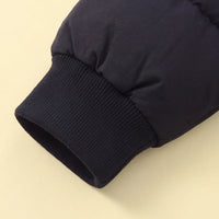 Boys Black Solid Puffer Hooded Down Jacket Coats & Jackets