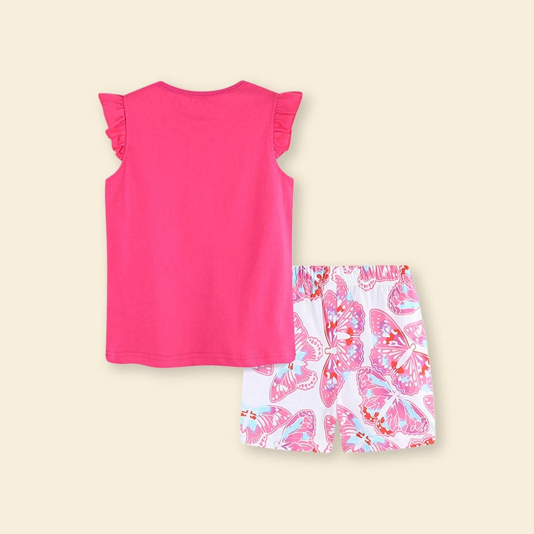 Girls Butterfly Printed Top With Shorts 2 pc. Sets   