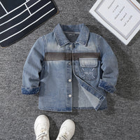 Boys Blue Typography Long Sleeve Denim Shirt Shirts Blue 3-4 Y