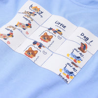 Boys Sky Blue Animal Graphic Short Sleeve T-Shirt With Drawstring Shorts Sets 2 pc. Sets