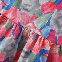 Girls Sleeveless Floral Printed Dress With Bow Casual Dresses   