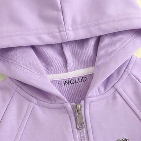 Girls Lavender Embellished Hooded Sweatshirt & Joggers Co-ord Sets Sets