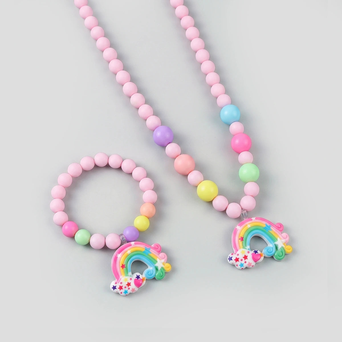 Pack Of 3 Girls Multicolour Mermaid Shell Beaded Necklace & Bracelet Sets Necklace and Bracelet