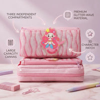 Girls Pink Mermaid Glitter Pencil Case Trending Accessories