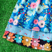 Girls Multicolour Floral Print Flutter Sleeve Fit & Flare Dress Pack Of 3 Casual Dresses