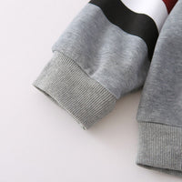 Boys Grey Solid Sweatshirt With Distressed Denim Pants Set 2 pc. Sets