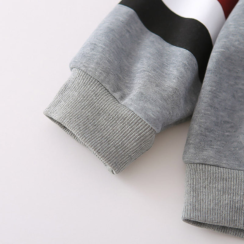 Boys Grey Solid Sweatshirt With Distressed Denim Pants Set 2 pc. Sets