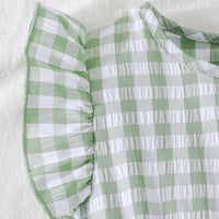 Girls Green Checked Fit & Flare Summer Casual Dress Casual Dresses