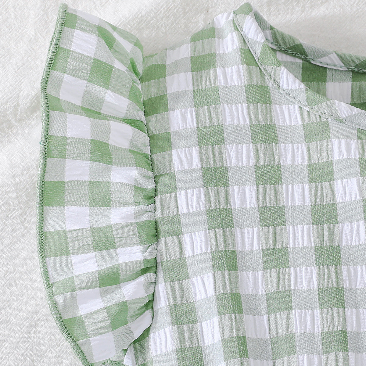 Girls Green Checked Fit & Flare Summer Casual Dress Casual Dresses