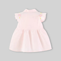 Girls Light Pink Floral Embroidered A-line Dress Casual Dresses