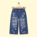 Girls Blue Distressed Jeans Pants Blue 3-4 Y
