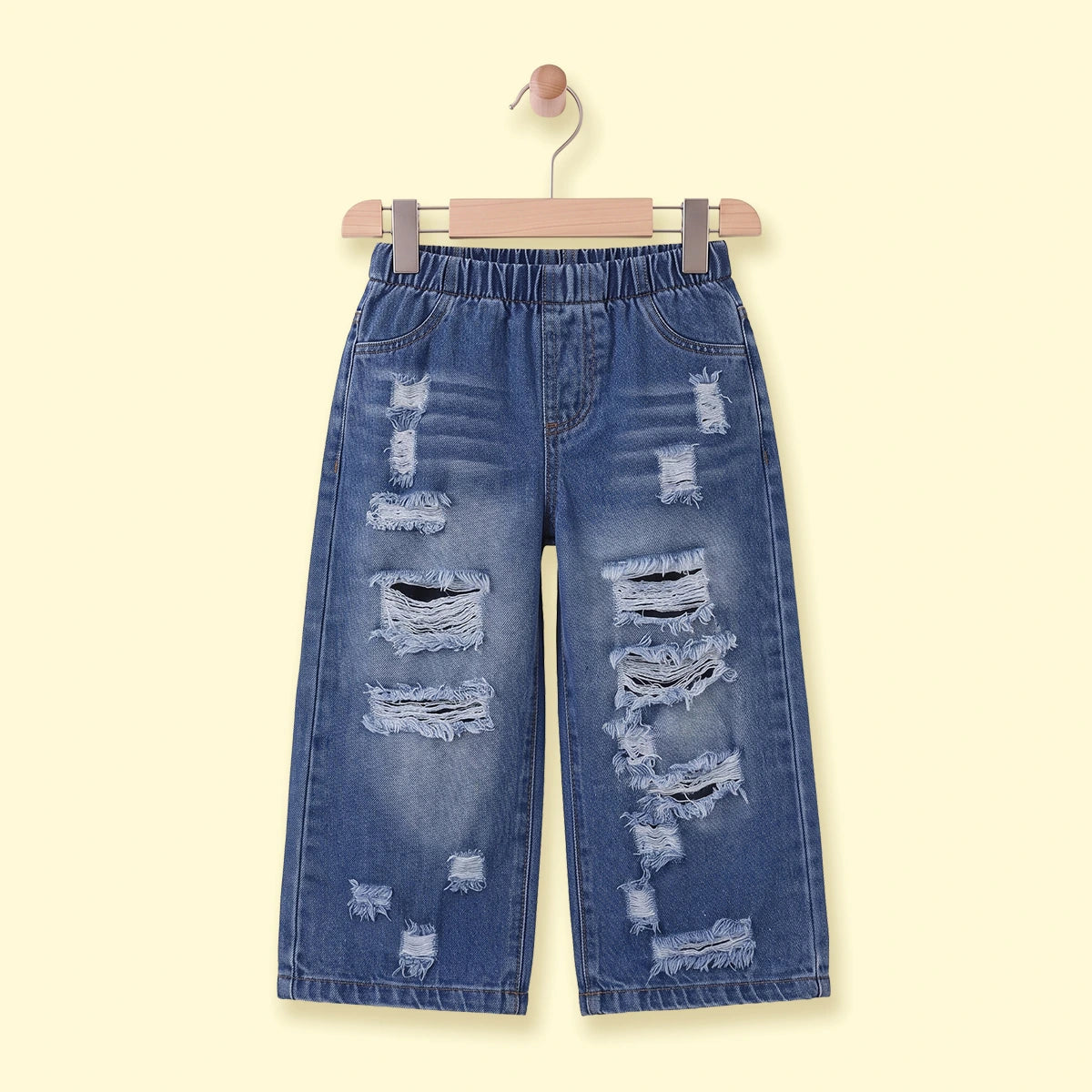 Girls Blue Distressed Jeans Pants Blue 3-4 Y