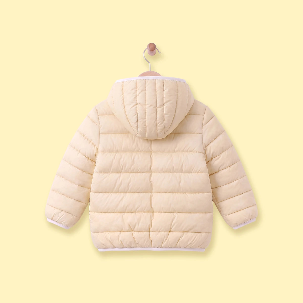 Girls Yellow Hooded Zip-up Puffer Jacket Coats & Jackets