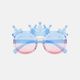 Girls Blue Crown Round Sunglasses Sunglasses Blue Onesize