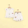 Girls Off White Floral Embroidered Top With Shorts Sets 2 pc. Sets Off White 1-2 Y