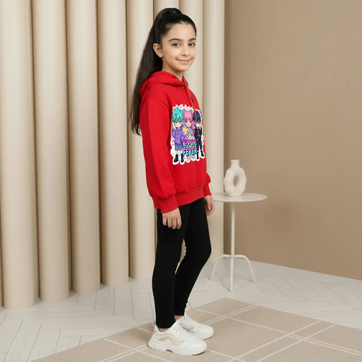 Girls Red K-Pop Fever Graphics Hoodie Sweatshirts & Hoodies