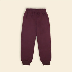 Boys Maroon Solid Cross Pocket Elasticated Joggers Trackpants & Joggers