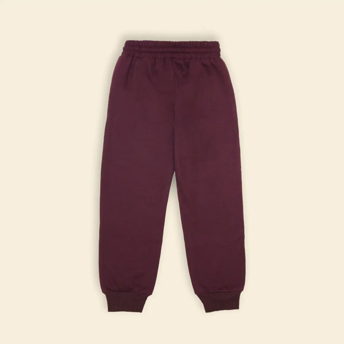 Boys Maroon Solid Cross Pocket Elasticated Joggers Trackpants & Joggers