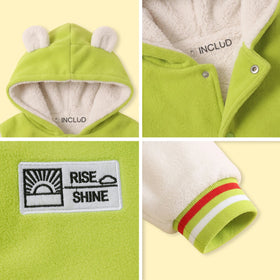 Boys Green Colourblocked Hooded Bomber Jacket Coats & Jackets