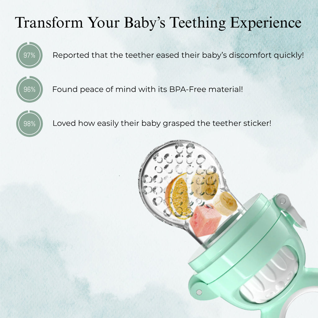 Baby Sea Green Fruit & Vegetable Silicone Teether Stick Trending Accessories