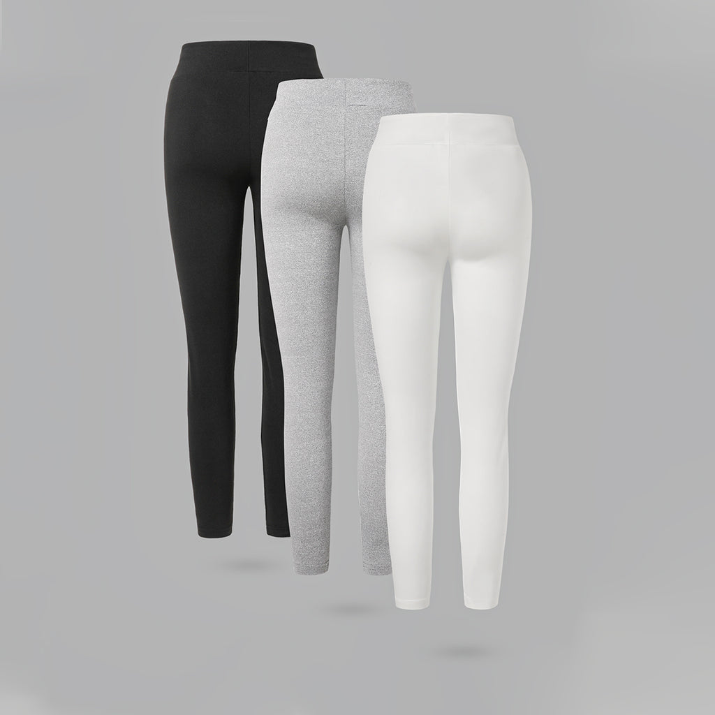 Girls Multicolor Stretchable Skinny Fitted Leggings Set (Pack Of 3) Leggings & Tights