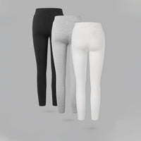 Girls Multicolor Stretchable Skinny Fitted Leggings Set (Pack Of 3) Leggings & Tights