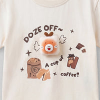 Boys Cream Typography Print Short Sleeve T-Shirt Tshirts
