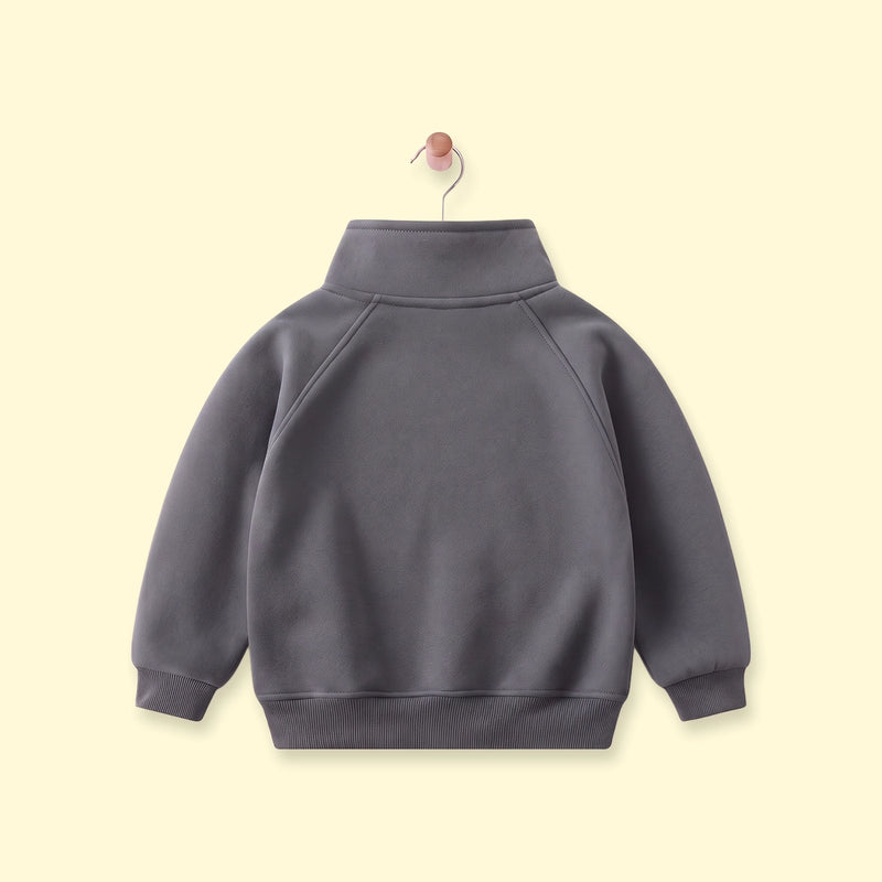 Boys Dark Grey Embroidered Long Sleeve Sweatshirt Sweatshirts & Hoodies