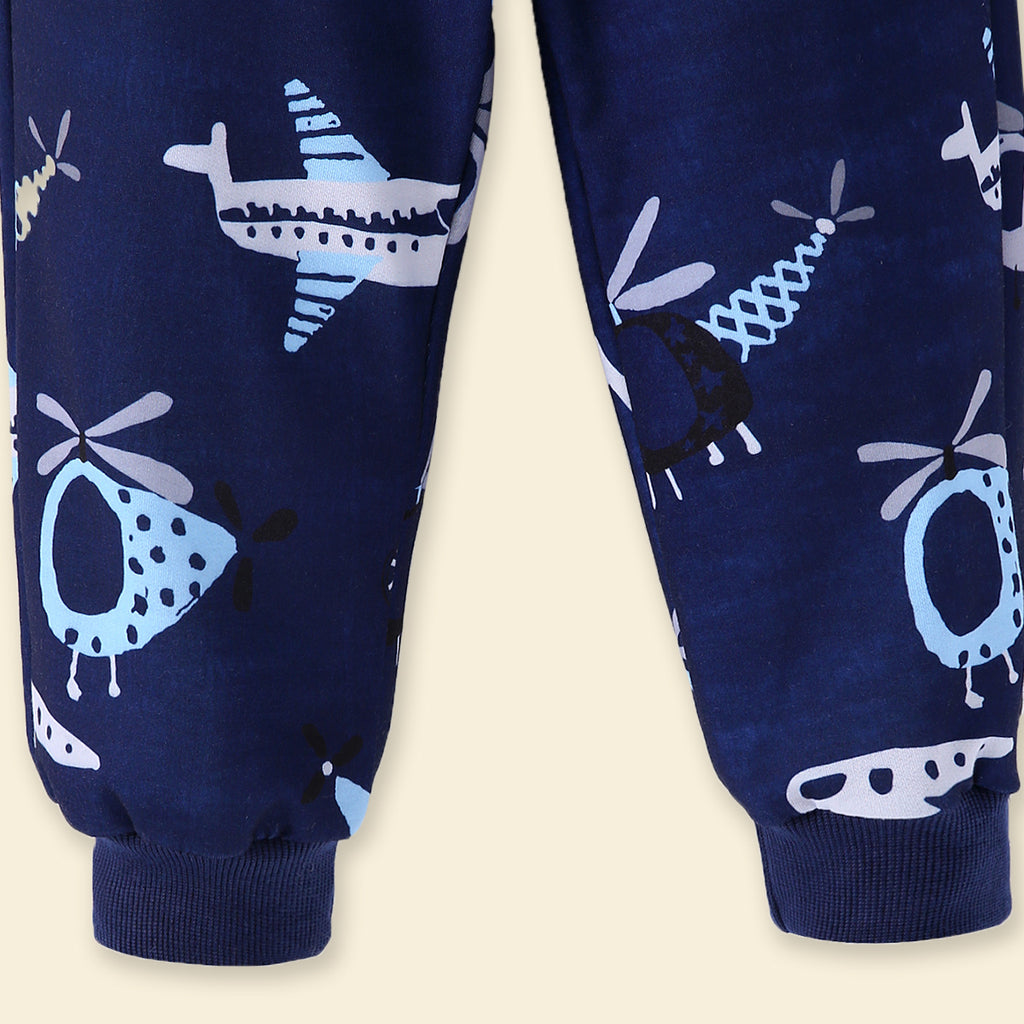 Girls Navy Blue Printed Joggers - Pack Of 2 Trackpants & Joggers