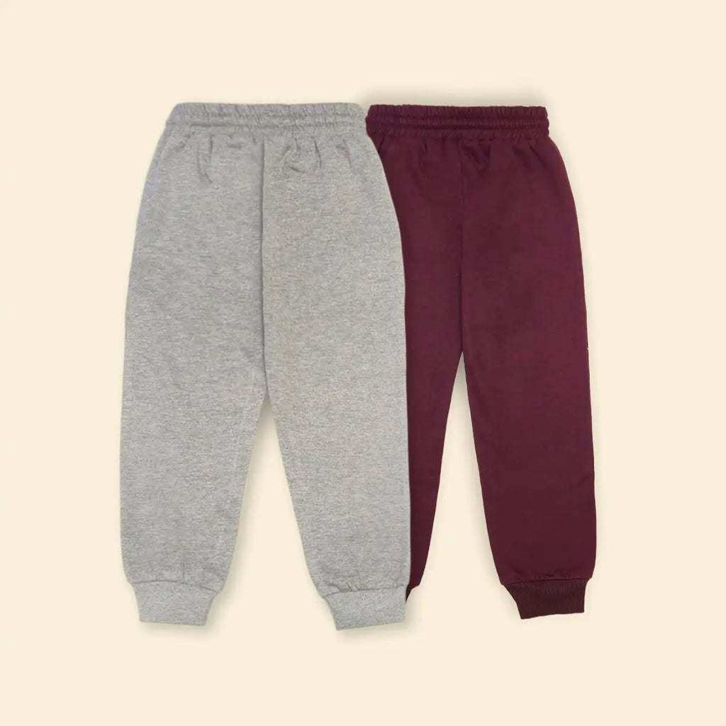 Boys Multicolor Joggers With Elasticated Drawstring Waistband Pack of 2 Trackpants & Joggers