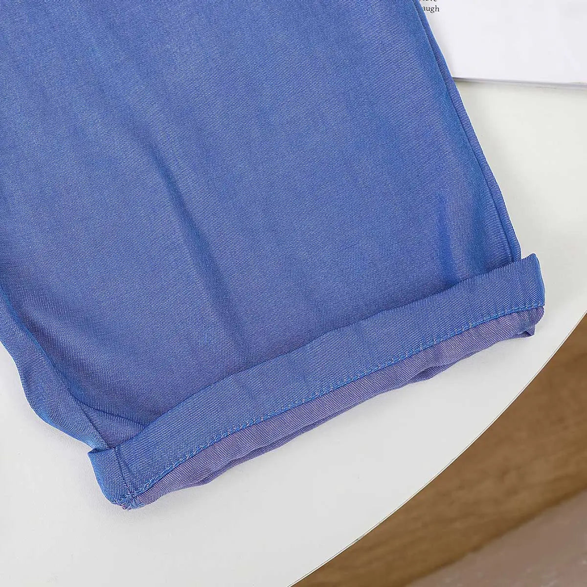 Girls Blue Solid Long Sleeves Overall Jumpsuit Jumpsuits