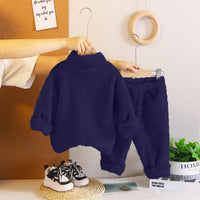 Boys Navy Blue Fleece Zip-up Jacket With Jogger Co-ord Sets Sets