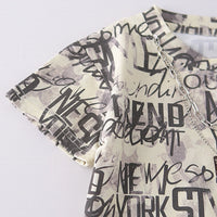 Boys Yellow Typographic Print T-Shirt With Denim Shorts Set Sets
